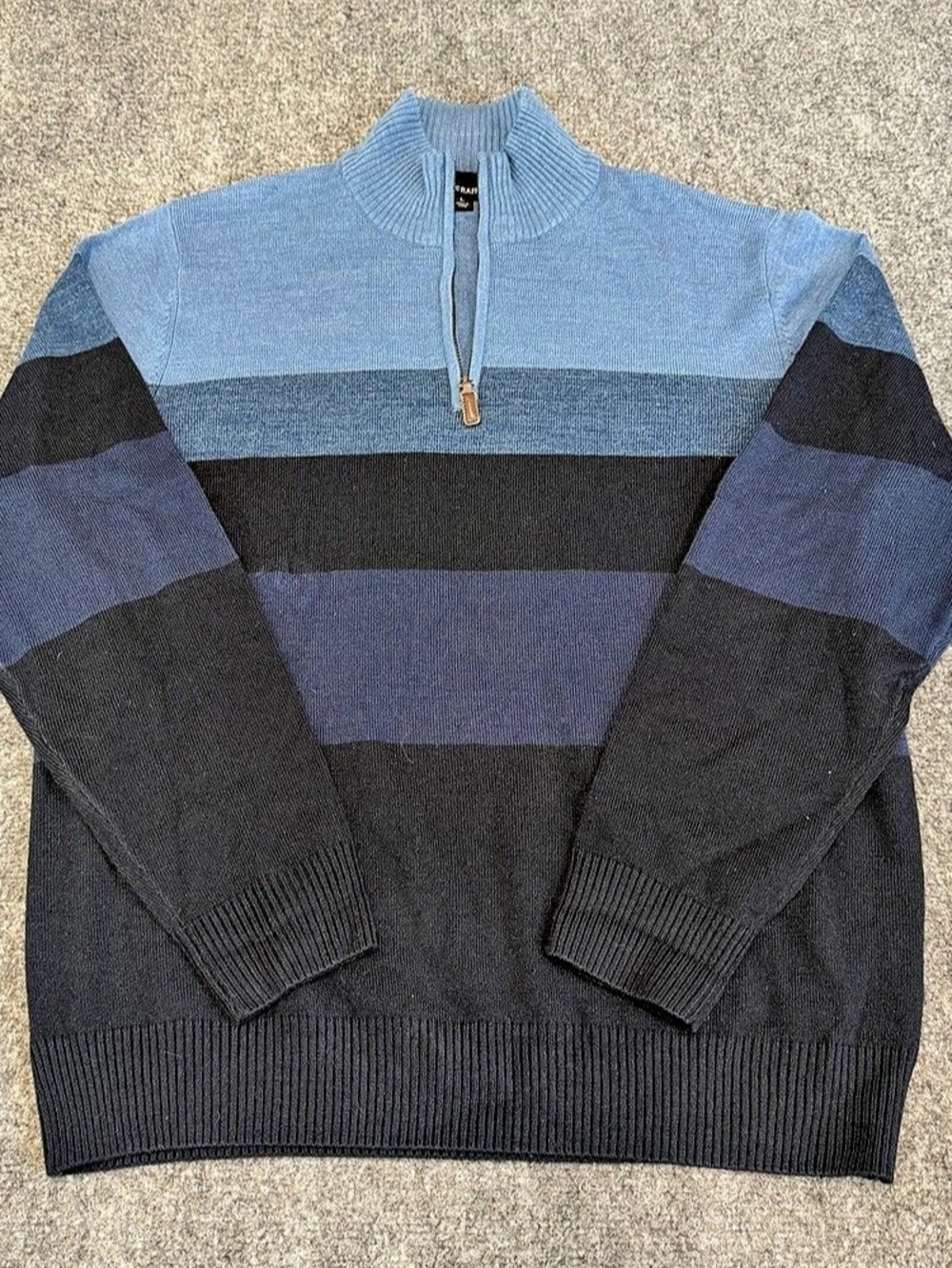 Tricots Raphael Men's Color Block Zip Sweater Size Large